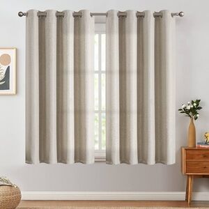 jinchan Linen Textured Curtain 54 Inch Length